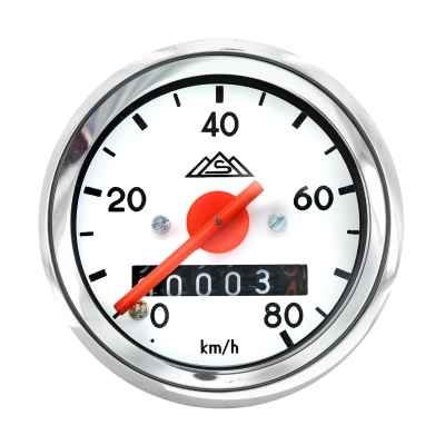 Tachometer elektronisch 120 km/h, Ø 48mm, weiß/weiß, MMB, Simson, Elektronische Tachometer & Motorradcomputer, Tacho & Drehzahlmesser, Motor- & Getriebeteile, Tachos & Drehzahlmesser, Simson Ersatzteile