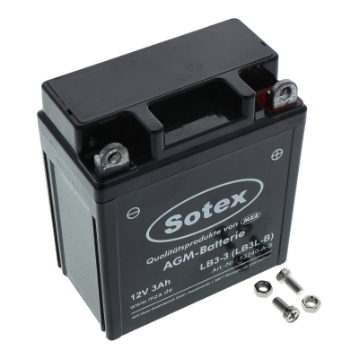 AGM-Batterie - 12V 3,0 Ah, YB3L-BS - ersetzt YB3L-B