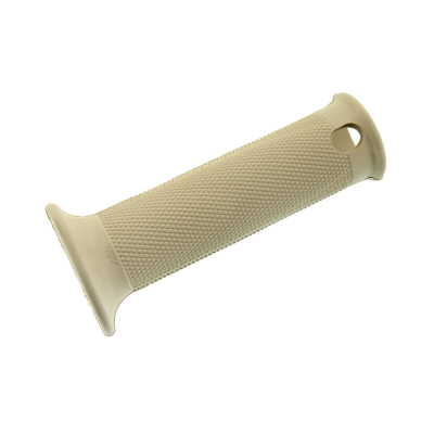 Gummigriff m. Rändelprofil f. Gasdrehgriff, beige - mit Loch zur Blinkerbefestigung - innen Ø 26 mm, Länge 120 mm