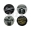 4x Motive Blechbuttons Ø25mm - mit Schutzüberzug + Bogennadel - Schwalbe, S51, SIMSON-Logos modern und weich