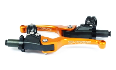ZT-Tuning Brems- und Kupplungsarmatur im Set mit Klapphebel Racing Orange/Gold