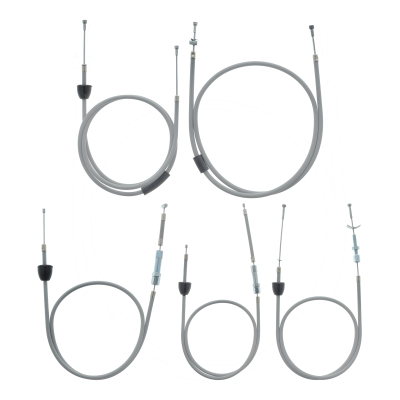 Set - 5x Bowdenzüge - grau - KR51/1, Starter Fkt.-länge 87mm, Bremsbowdenzug hinten - Hebel innenliegend