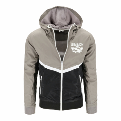 Windbreaker  hellgrau/schwarz/weiß Motiv: SIMSON Suhl Größe: XXXL