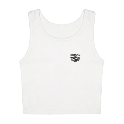 Damen-Cropped-Top, Farbe: weiß, Größe: M - Motiv: "SIMSON"