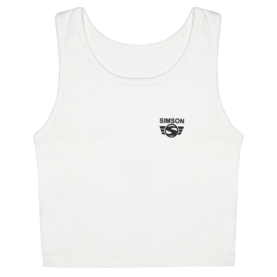 Damen-Cropped-Top, Farbe: weiß, Größe: S - Motiv: "SIMSON"