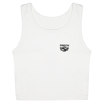 Damen-Cropped-Top, Farbe: weiß, Größe: XL - Motiv: "SIMSON"