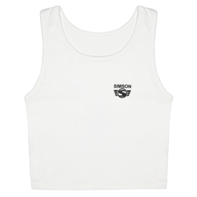 Damen-Cropped-Top, Farbe: weiß, Größe: XS - Motiv: "SIMSON"