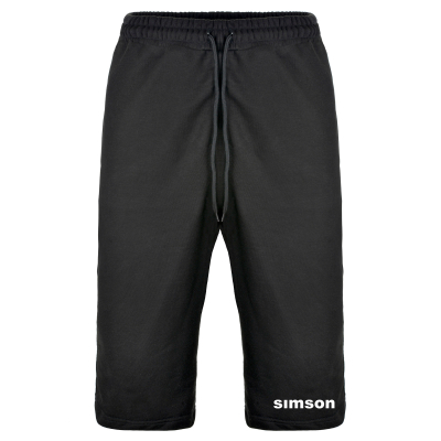 Sweathose kurz im 3/4 Stil, Farbe schwarz, Größe: L, Motiv: SIMSON