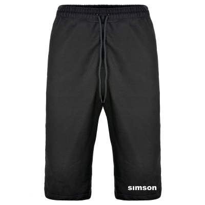 Sweathose kurz im 3/4 Stil, Farbe schwarz, Größe: M, Motiv: SIMSON