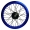 1,85 x 16" Speichenrad f. Scheibenbremse, Alufelge Blau, Nabe Schwarz, Edelstahlspeichen verstärkt Schwarz
