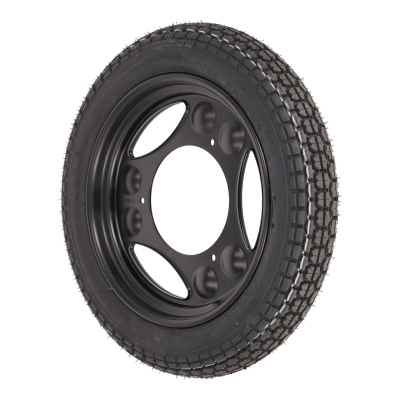 12 Zoll-Komplettrad, schwarz - Reifen VRM220 3.00-12, 47J - fertig montiert