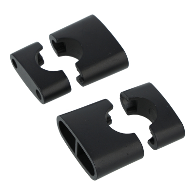 SET Befestigungssatz Lenker, unteres und oberes Klemmstück, schwarz matt - S50, S51, S53N, S70