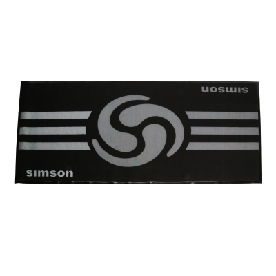 Werkstattmatte, Farbe: Schwarz, Größe: ca. 200x 103cm - Motiv: "SIMSON Wirbellogo"
