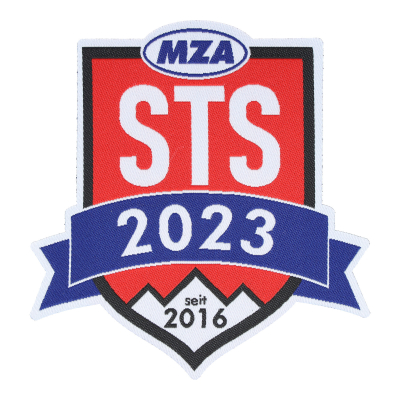 Patch zum Aufnähen/Aufbügeln, Größe: ca. 90x93mm, Motiv: STS 2023