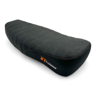 ZT-Tuning exclusiv Alcantara Sitzbank Anthrazit/Schwarz Naht Orange passend für Simson KR51/1, KR51/2, SR4-3, SR4-4