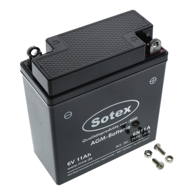 AGM-Batterie - 6V 11,0 Ah, 6N11A-BS - ersetzt 6N11A-1B