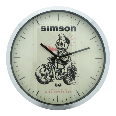Wanduhr Ø30 cm, elfenbein - SIMSON-Hellracer - Tradition will never die -