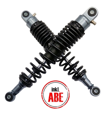 NEW Performance Federbeine Set S50, S51, S70 Enduro Stoßdämpfer Set (2 Stk.) 360mm Schwarz-Titan-Schwarz