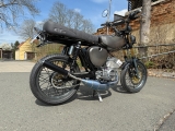 MTX 130 Auspuffanlage Titan Hell Blau mit Kalotte, ZTX Rennauspuff passend f. Simson S51