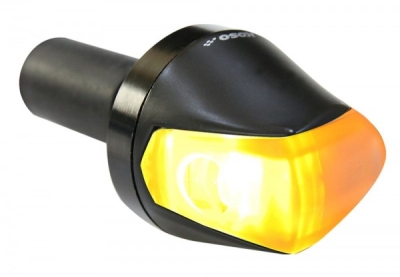 1x Koso LED Blinker Knight - Lenkerendenblinker, schwarz, Rauchglas E-geprüft