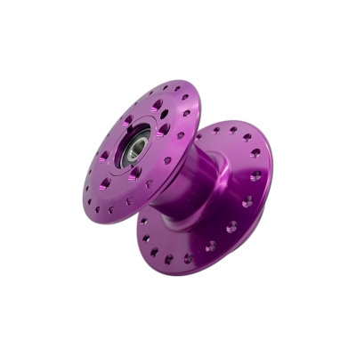 Vorderradnabe f. Scheibenbremse - Violett Eloxiert- kompl. mit Lager und Schrauben - S51, S53