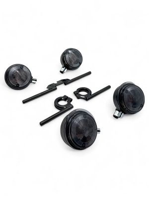 Blinker Set Rauchgrau komplett inkl. Glühbirnen und Blinkerträger passend für Simson S50, S51, S70