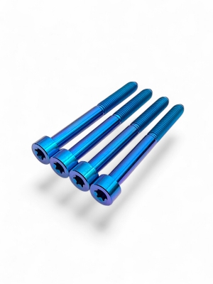 ZT Titan Schraubenset für Lenkerklemmung kurz (4Stk.) Hell Blau