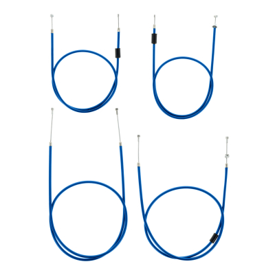 Set - 4x Bowdenzüge, Enduro für BVF-Vergaser, blau - S51E, S53E, S70E, S83E